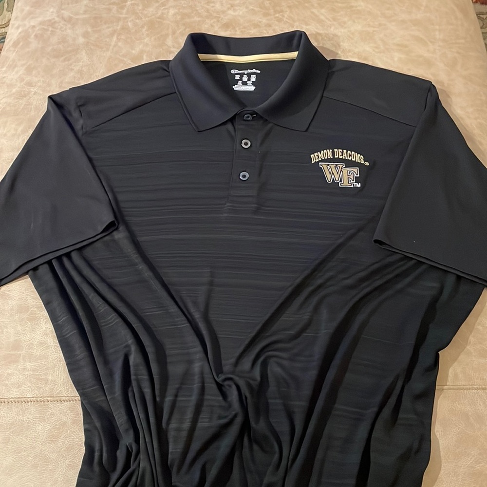 Champion Mens 2XL Golf Shirt Wake Forest Demon Deacons Logo